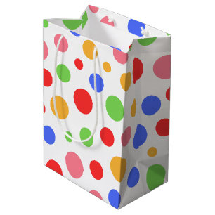 Eenvoudig Modern rood groen Polka dot verjaardagsf Medium Cadeauzakje