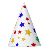 Eenvoudig Modern rood ster kleurrijk verjaardagsfe Feesthoedjes (Voorkant)