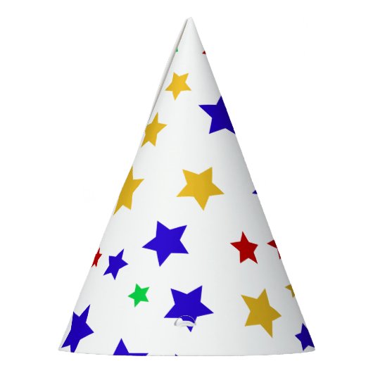 Eenvoudig Modern rood ster kleurrijk verjaardagsfe Feesthoedjes (Links)