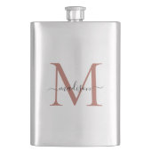 Eenvoudig Modern Roos Gold Monogram Girly Script N Flacon (Voorkant)