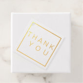 Eenvoudig Modern ROOS Gouden Grens Bruiloft RSVP Bedankjes Labels (Met doos)