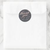 Eenvoudig modern Roos gouden script dank u voor uw Ronde Sticker (Tas)