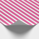 Eenvoudig Modern Roze en White Striped minimalist Cadeaupapier (Hoek)