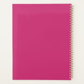 Eenvoudig modern roze gepersonaliseerd planner (Achterkant)