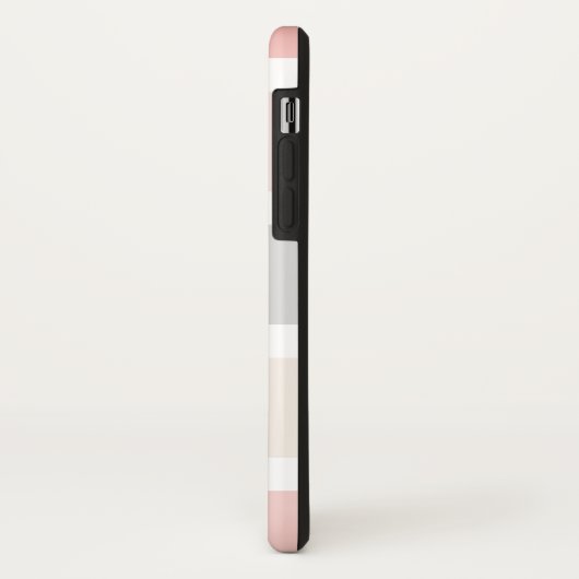 Eenvoudig modern Roze grijze strip Monogram Case-Mate iPhone Case (Achterkant/links)