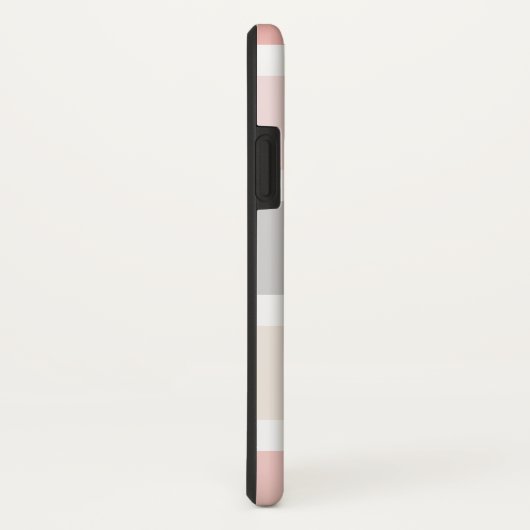 Eenvoudig modern Roze grijze strip Monogram Case-Mate iPhone Case (Achterkant/rechts)