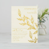 Eenvoudig, modern, rozenbruin folie uitnodiging (Staand Voorkant)