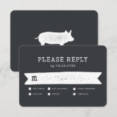 Eenvoudig modern Rustic Country Farmhouse Weddensc RSVP Kaartje (Voorkant / Achterkant)