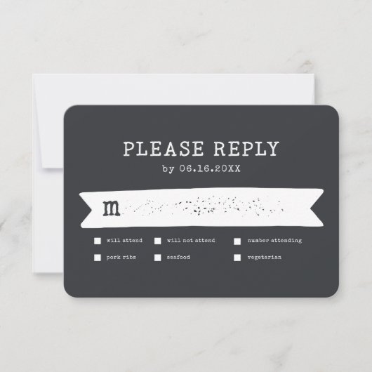 Eenvoudig modern Rustic Country Farmhouse Weddensc RSVP Kaartje (Voorkant)