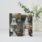 Eenvoudig modern Rustic Pink Ampersand Photo Wedde Save The Date (Staand voorkant)