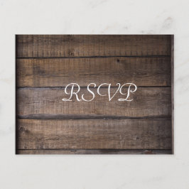 Eenvoudig Modern Rustiek Bruiloft RSVP Briefkaart