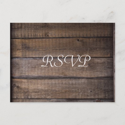 Eenvoudig Modern Rustiek Bruiloft RSVP Briefkaart (Voorkant)