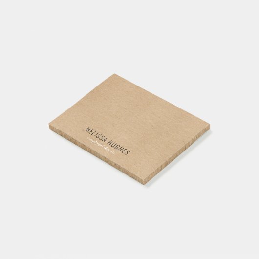 Eenvoudig Modern Rustiek Kraft Boho Post-it® Notes (Schuin)