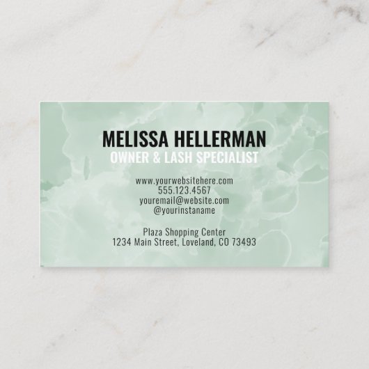 Eenvoudig Modern Sage Green Monogram Visitekaartje (Achterkant)