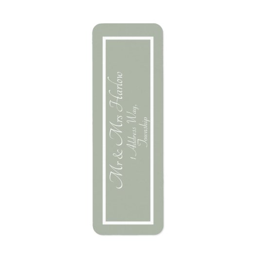 Eenvoudig modern Sage Green Return Address Label (Voorkant)
