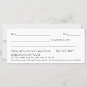 Eenvoudig modern Salon Spa Pink Cadeaubon (Achterkant)