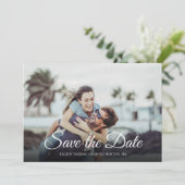 Eenvoudig modern 'save the date'-script fotokaart save the date (Staand voorkant)