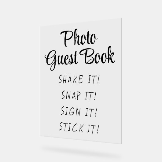 Eenvoudig Modern Schattige Fotogastenboek Sign Acryl Bord (Hoek)