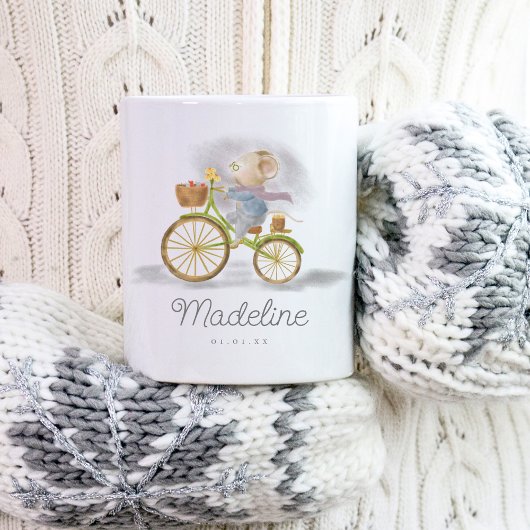 Eenvoudig Modern Schattige Muis Fietsnaam Datum Koffiemok