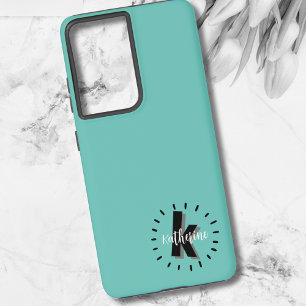 Eenvoudig Modern Schrift Monogram Initiaal Samsung Galaxy Hoesje