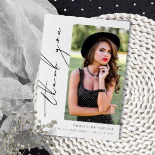 Eenvoudig modern Script-Afstuderen Bedankkaart