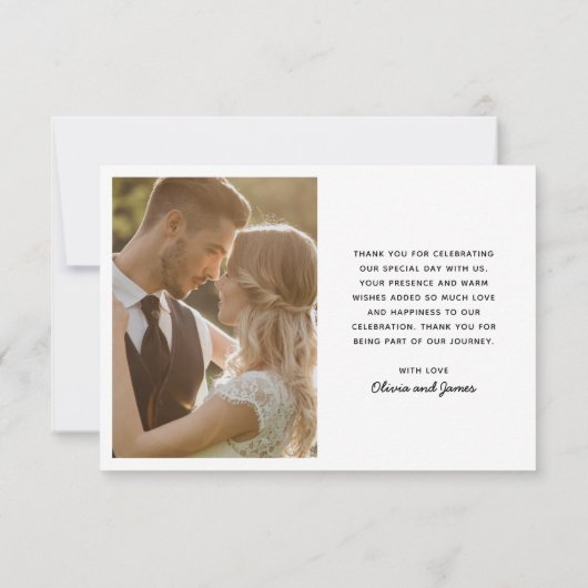 Eenvoudig modern script Bedankt voor je bruiloft f (Achterkant)