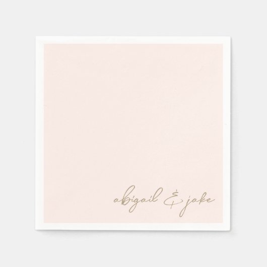 Eenvoudig Modern Script Blush bruiloft servetten (Voorkant)