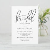 Eenvoudig Modern Script Bridal Luncheon Kaart (Staand voorkant)