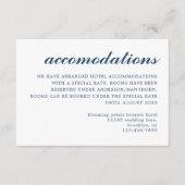 Eenvoudig Modern Script Bruiloftsaccommodatie Blau Informatiekaartje (Voorkant)