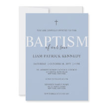 Eenvoudig modern Script Dusty Blue Baptism voor jo