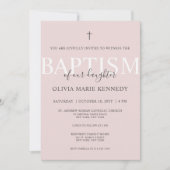 Eenvoudig modern Script Dusty Roos Baptisme voor m Kaart (Voorkant)