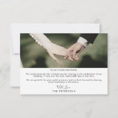 Eenvoudig modern script ellegant Wedding Bedankkaart (Achterkant)