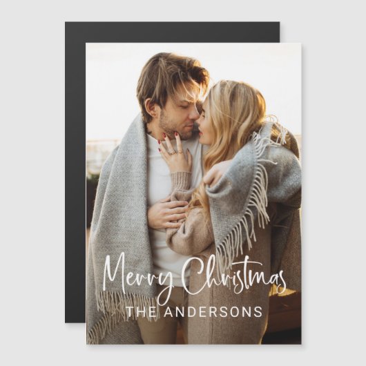 Eenvoudig modern script en foto | vrolijk kerstfee (Voorkant / Achterkant)