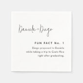 Eenvoudig modern Script Fun Facts Weddenschap Servet (Voorkant)