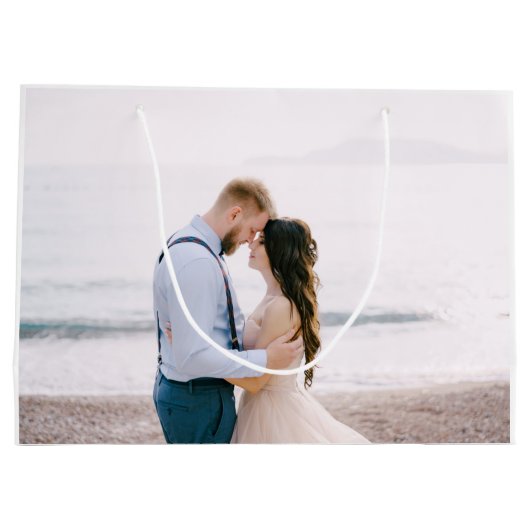 Eenvoudig modern Script Heart Weddenschap Bedankt Groot Cadeauzakje (Achterkant)