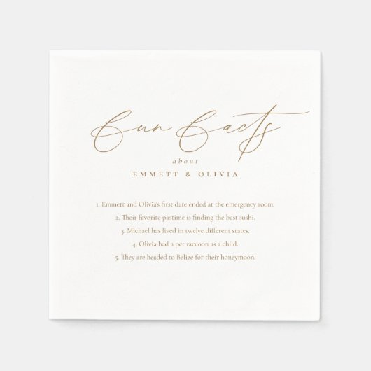 Eenvoudig Modern Script Kalligrafie Leuke Feiten B Servet (Voorkant)