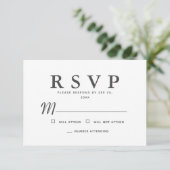 Eenvoudig modern script Memorial Reply RSVP Kaartje (Staand voorkant)