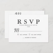 Eenvoudig modern script Memorial Reply RSVP Kaartje (Voorkant / Achterkant)