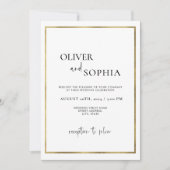 Eenvoudig modern script, minimalistisch Gold Lijst Kaart (Voorkant)