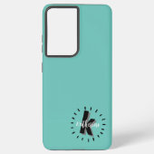 Eenvoudig Modern Script Monogram Initiaal Samsung Galaxy Hoesje (Achterkant)