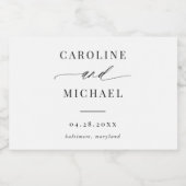 Eenvoudig modern script Names Weddenschap Sparkling Wijnetiket (Enkel label)