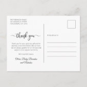 Eenvoudig Modern Script Newborn Baby Foto Dank u Briefkaart (Achterkant)