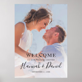 Eenvoudig modern Script Photo Couples Shower Welko Poster