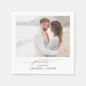 Eenvoudig Modern Script Photo Engagement Party Servet (Voorkant)