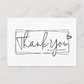 Eenvoudig modern script QR-code, dank u Informatiekaartje (Voorkant)