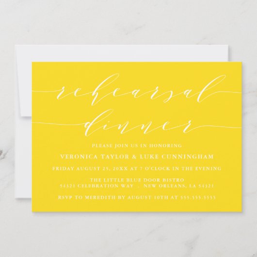 EENVOUDIG MODERN SCRIPT | REPETITIE DINER UITNODIG KAART (Voorkant)