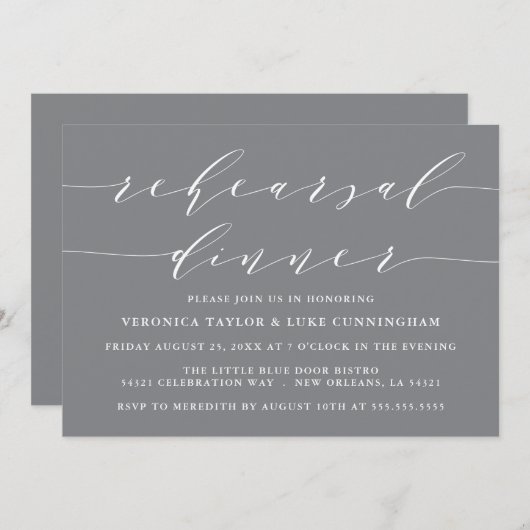 EENVOUDIG MODERN SCRIPT | REPETITIE DINER UITNODIG KAART (Voorkant / Achterkant)