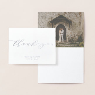 Eenvoudig Modern Script Wedding Bedankt Folie Kaarten