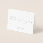 Eenvoudig Modern Script Wedding Bedankt Folie Kaarten (Voorkant)