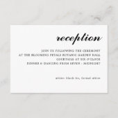 Eenvoudig Modern Script Wedding Receptie Zwart Informatiekaartje (Voorkant)